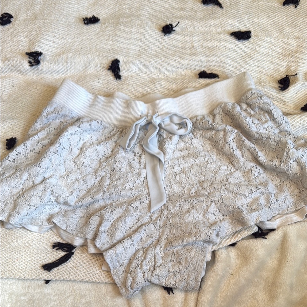 Cacique Gray Lace Pajama Shorts